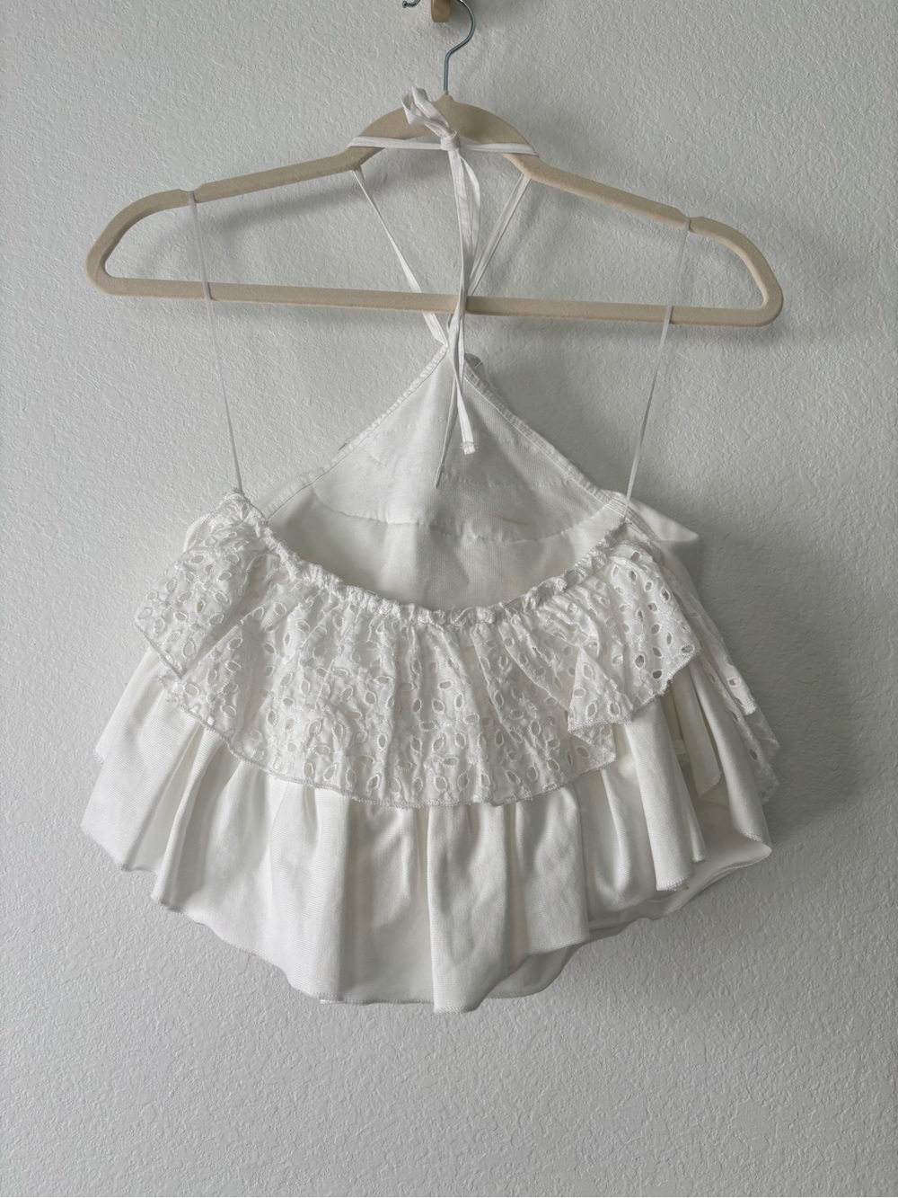 White Ruffled Halter Sundress - Picture 4 of 4